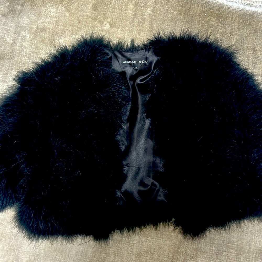 Adrienne Landau feathers jacket